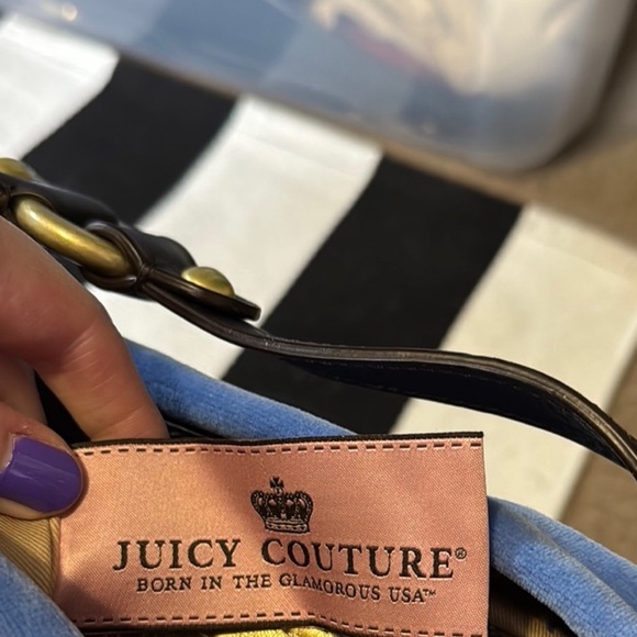 Juicy Couture Y2K Vintage Like New Condition Blue Hobo Bag with Signature Style - Picture 6 of 6